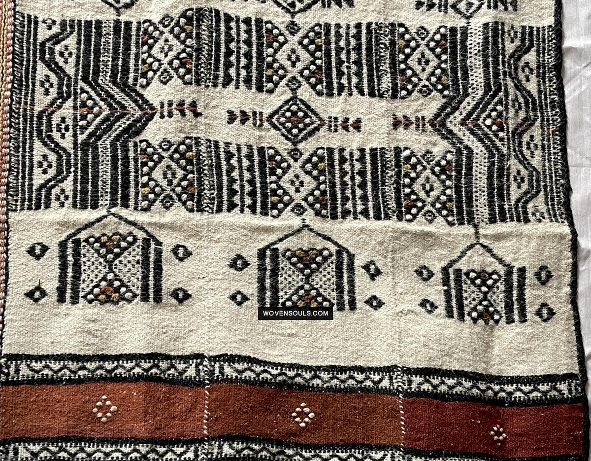 1667 Vintage Fulani Woven Blanket Textile - African Weaving-WOVENSOULS Antique Textiles & Art Gallery