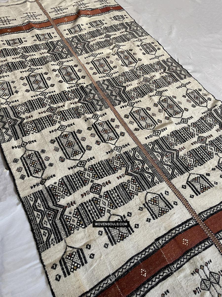 1667 Vintage Fulani Woven Blanket Textile - African Weaving-WOVENSOULS Antique Textiles & Art Gallery