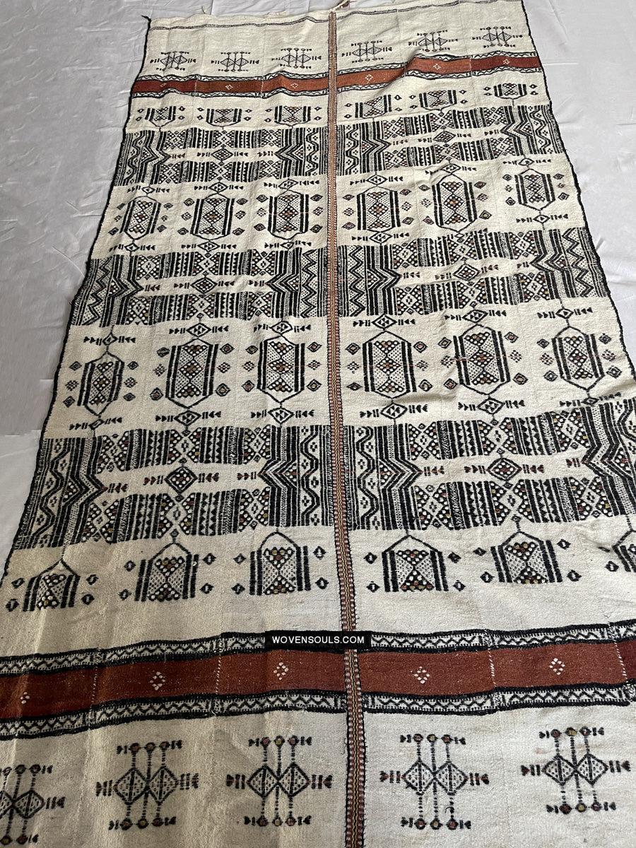 1667 Vintage Fulani Woven Blanket Textile - African Weaving-WOVENSOULS Antique Textiles & Art Gallery