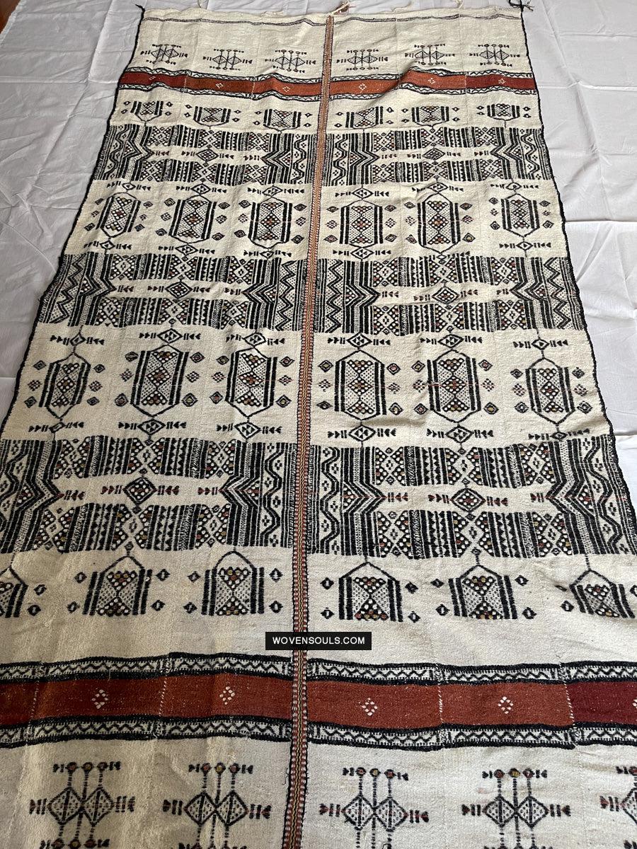 1667 Vintage Fulani Woven Blanket Textile - African Weaving-WOVENSOULS Antique Textiles & Art Gallery