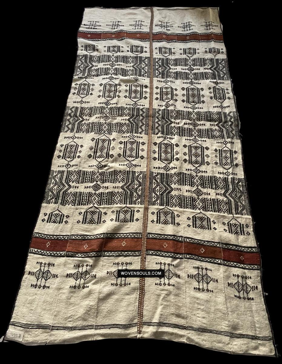 1667 Vintage Fulani Woven Blanket Textile - African Weaving-WOVENSOULS Antique Textiles & Art Gallery