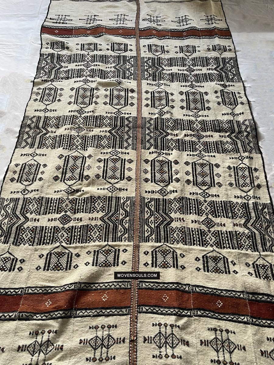 1667 Vintage Fulani Woven Blanket Textile - African Weaving-WOVENSOULS Antique Textiles & Art Gallery
