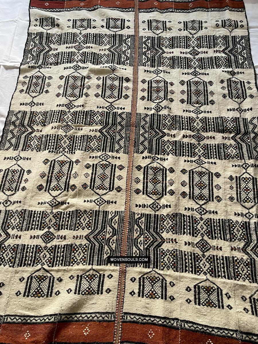 1667 Vintage Fulani Woven Blanket Textile - African Weaving-WOVENSOULS Antique Textiles & Art Gallery