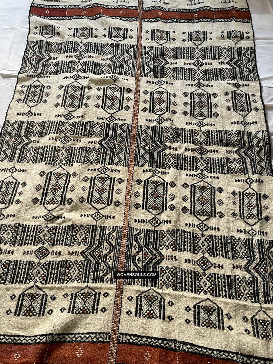 1667 Vintage Fulani Woven Blanket Textile - African Weaving-WOVENSOULS Antique Textiles & Art Gallery