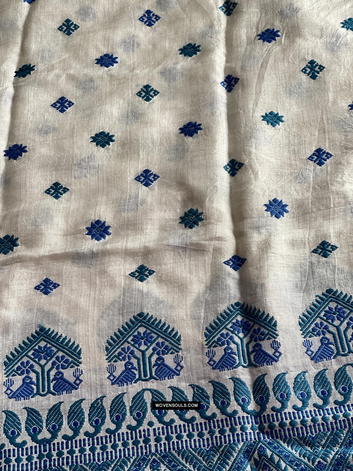 1668 Handwoven Silk Assamese Scarf - Recently Made-WOVENSOULS Antique Textiles & Art Gallery