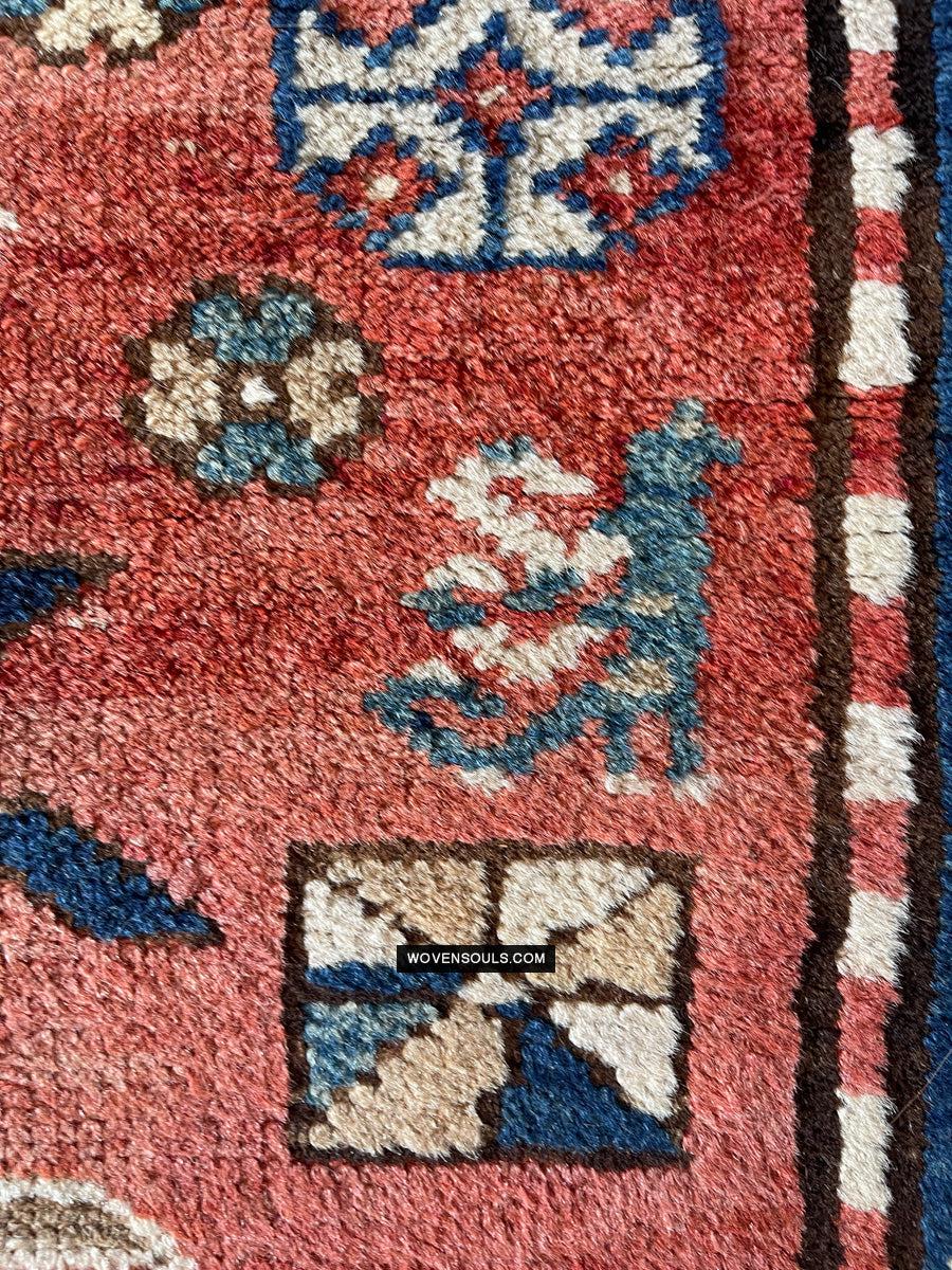 1672 Antique Chelaberd Eagle Kazak Rug with Human Motifs-WOVENSOULS Antique Textiles & Art Gallery