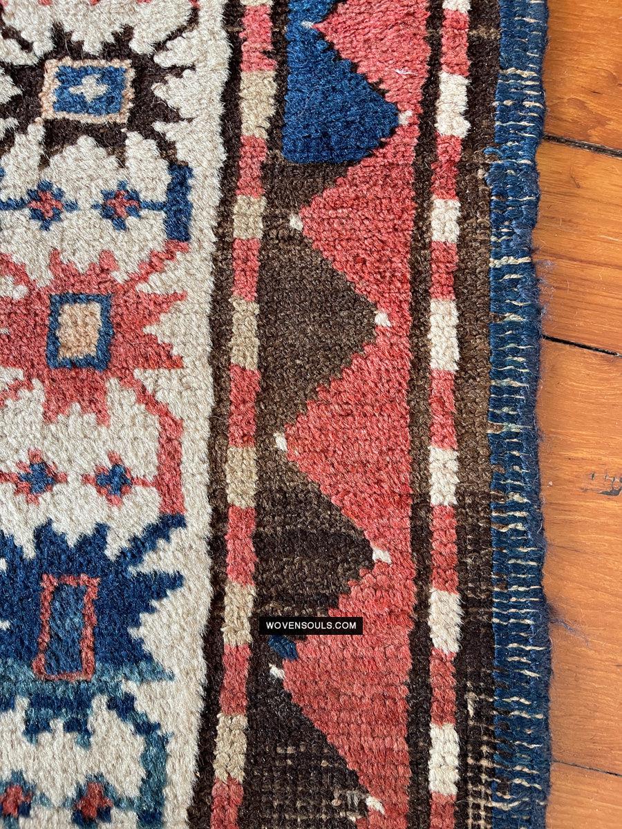 1672 Antique Chelaberd Eagle Kazak Rug with Human Motifs-WOVENSOULS Antique Textiles & Art Gallery