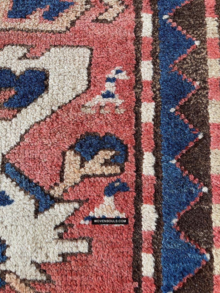 1672 Antique Chelaberd Eagle Kazak Rug with Human Motifs-WOVENSOULS Antique Textiles & Art Gallery