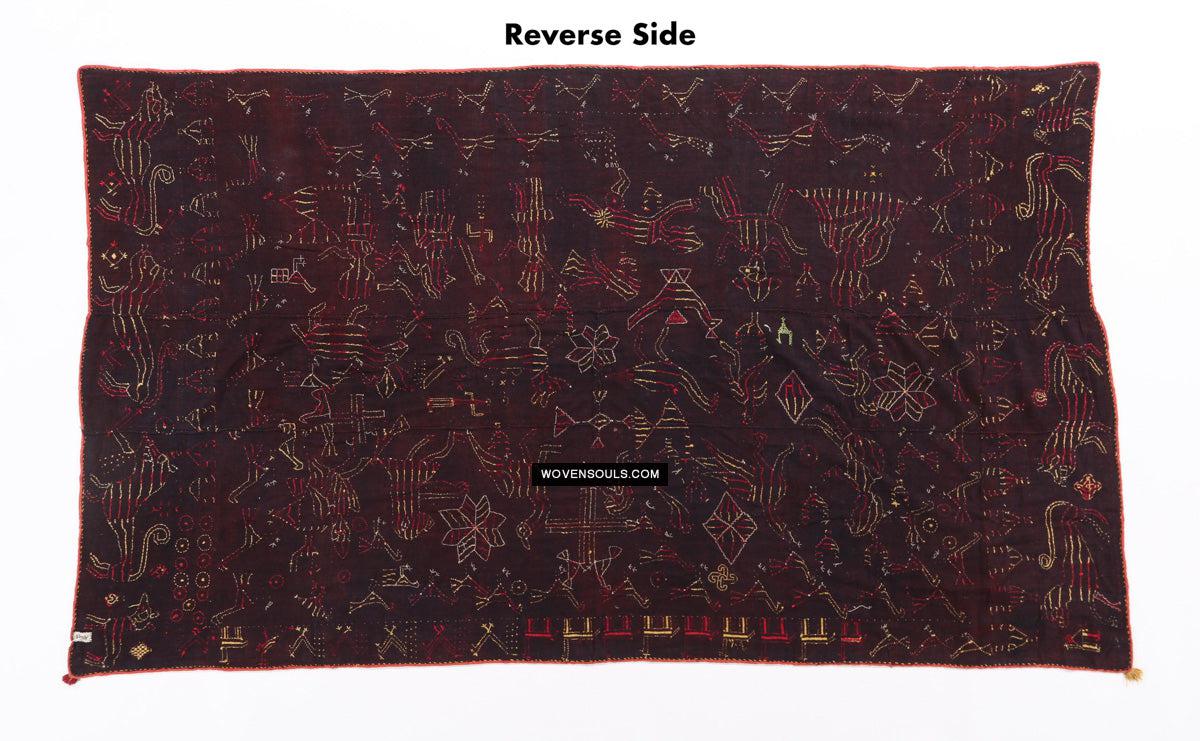 1673 Rare Sainchi Phulkari Embroidery Textile from Punjab-WOVENSOULS Antique Textiles & Art Gallery