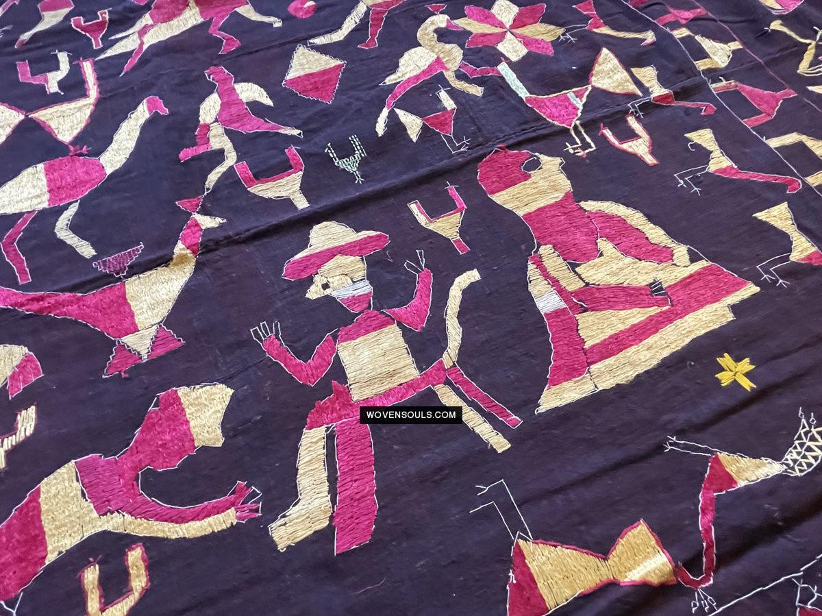 1673 Rare Sainchi Phulkari Embroidery Textile from Punjab-WOVENSOULS Antique Textiles & Art Gallery