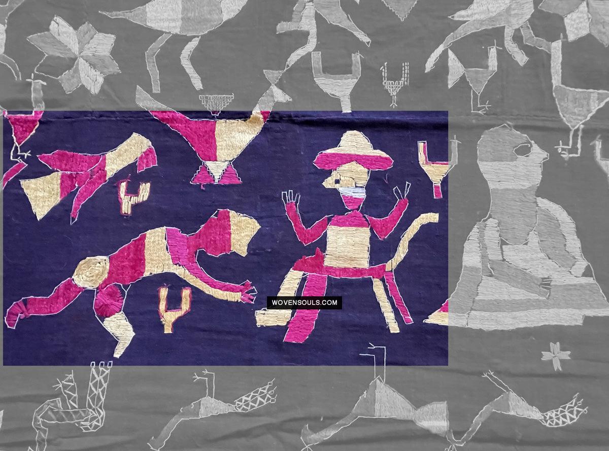 1673 Rare Sainchi Phulkari Embroidery Textile from Punjab-WOVENSOULS Antique Textiles & Art Gallery