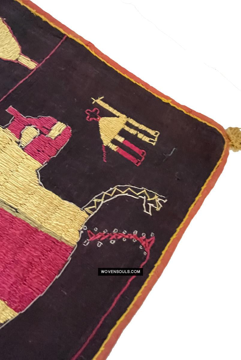 1673 Seltener Sainchi Phulkari Stickereitextilien aus Punjab-WOVENSOULS Galerie für antike Textilien und Kunst
