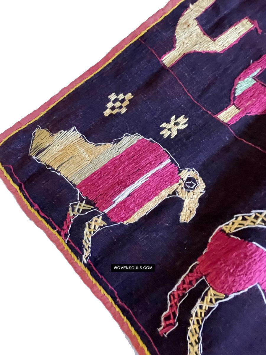 1673 Rare Sainchi Phulkari Embroidery Textile from Punjab-WOVENSOULS Antique Textiles & Art Gallery