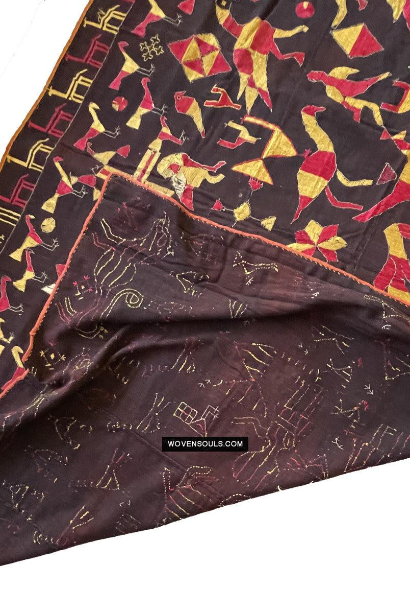 1673 Seltener Sainchi Phulkari Stickereitextilien aus Punjab-WOVENSOULS Galerie für antike Textilien und Kunst