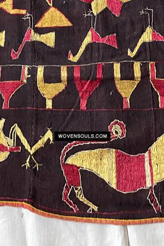 1673 Seltener Sainchi Phulkari Stickereitextilien aus Punjab-WOVENSOULS Galerie für antike Textilien und Kunst