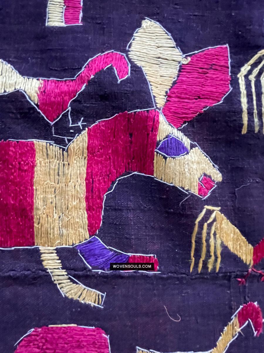 1673 Rare Sainchi Phulkari Embroidery Textile from Punjab-WOVENSOULS Antique Textiles & Art Gallery