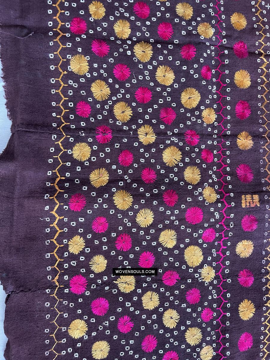 1674 Rare Sainchi Phulkari Embroidery Textile from Punjab-WOVENSOULS Antique Textiles & Art Gallery