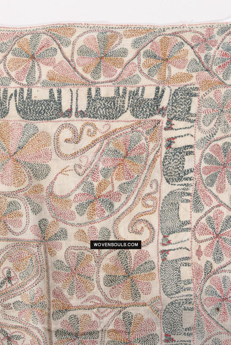 1676 Alte Kantha-Stickerei, bengalische Textilkunst-WOVENSOULS Galerie für antike Textilien und Kunst