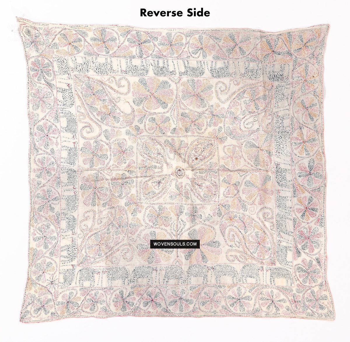 1676 Old Kantha Embroidery Bengal Textile Art-WOVENSOULS Antique Textiles & Art Gallery