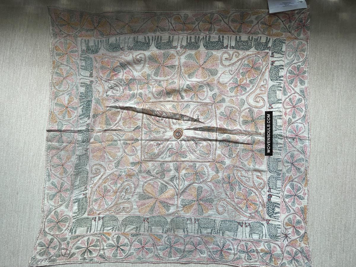 1676 Old Kantha Embroidery Bengal Textile Art-WOVENSOULS Antique Textiles & Art Gallery
