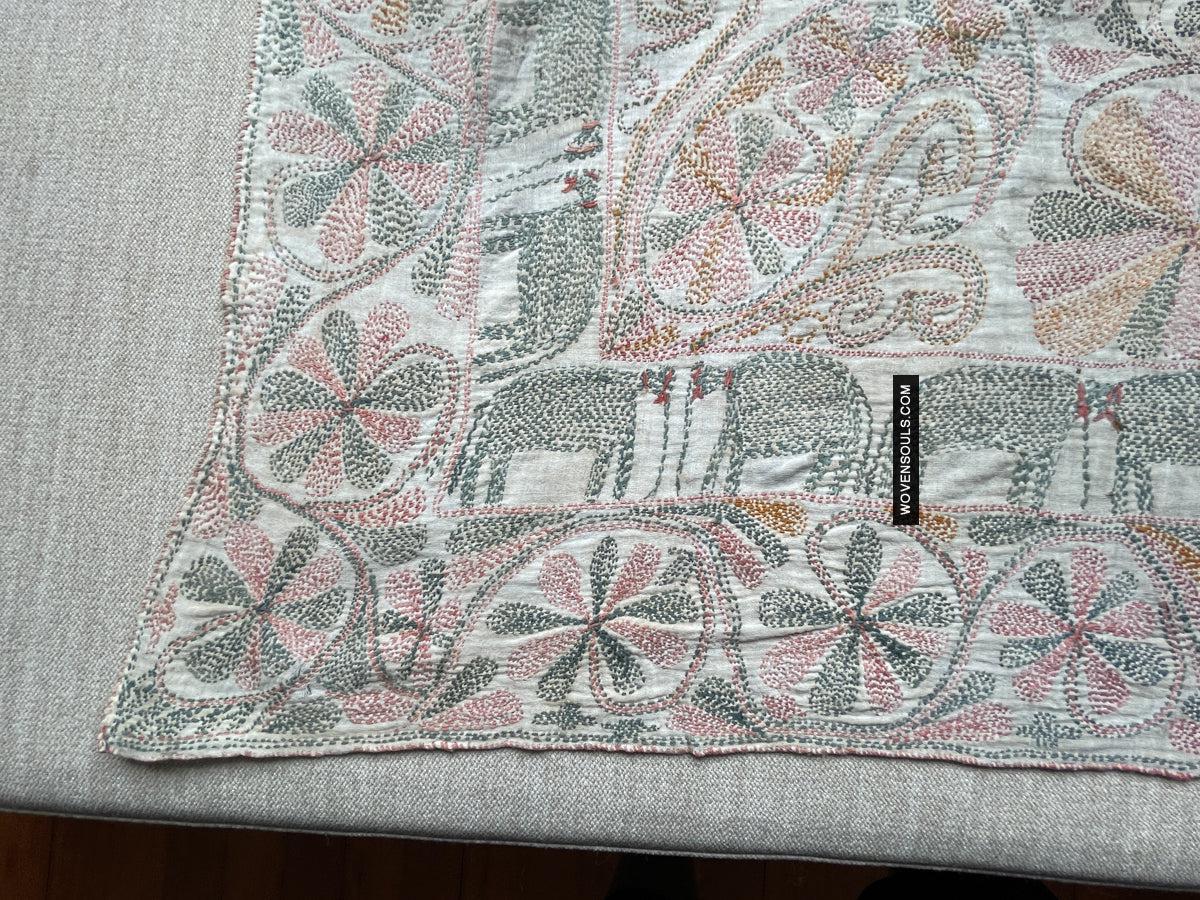 1676 Old Kantha Embroidery Bengal Textile Art-WOVENSOULS Antique Textiles & Art Gallery