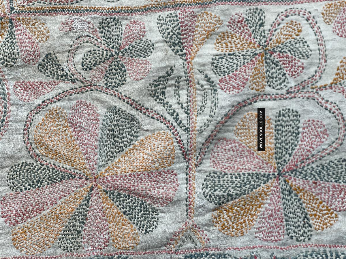 1676 Old Kantha Embroidery Bengal Textile Art-WOVENSOULS Antique Textiles & Art Gallery