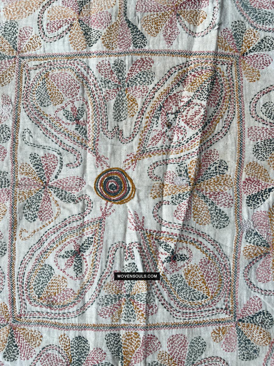 1676 Old Kantha Embroidery Bengal Textile Art-WOVENSOULS Antique Textiles & Art Gallery