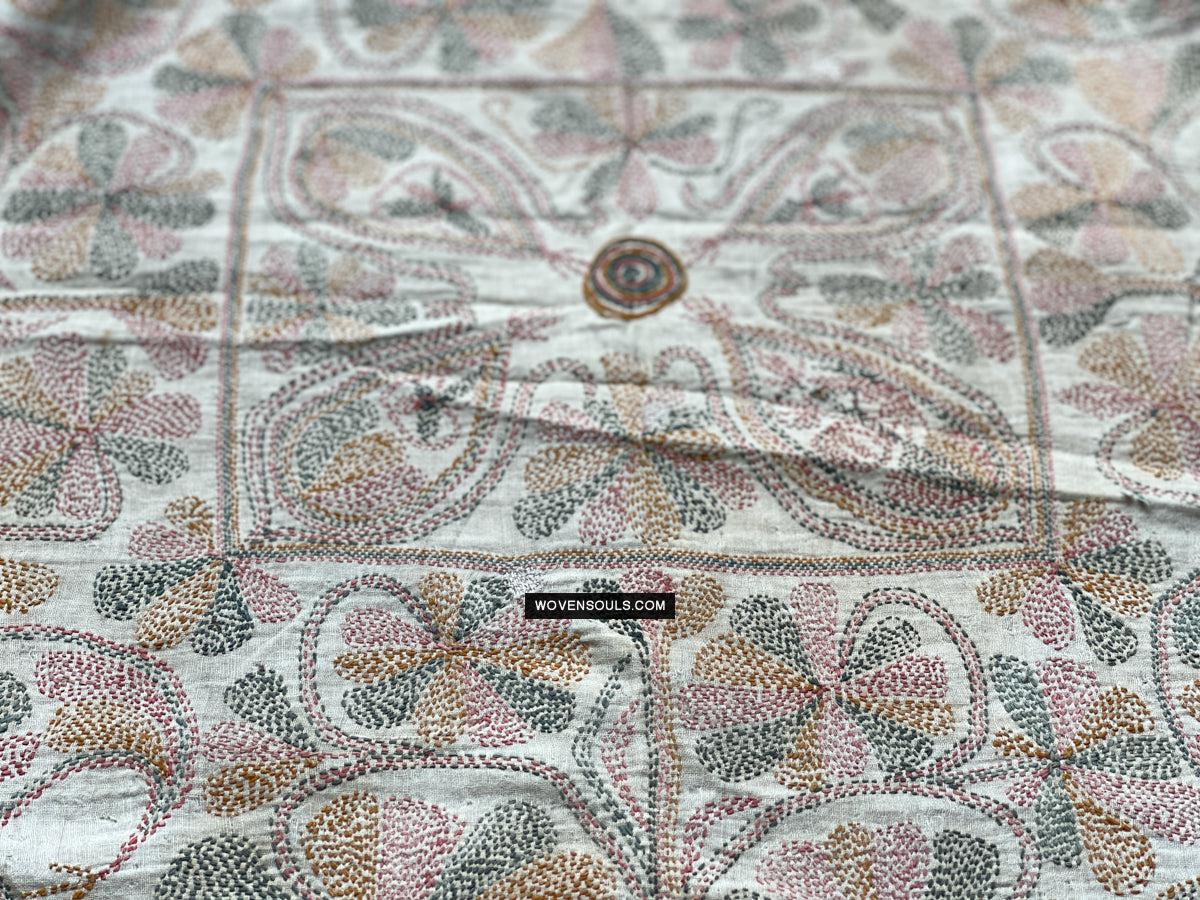 1676 Old Kantha Embroidery Bengal Textile Art-WOVENSOULS Antique Textiles & Art Gallery