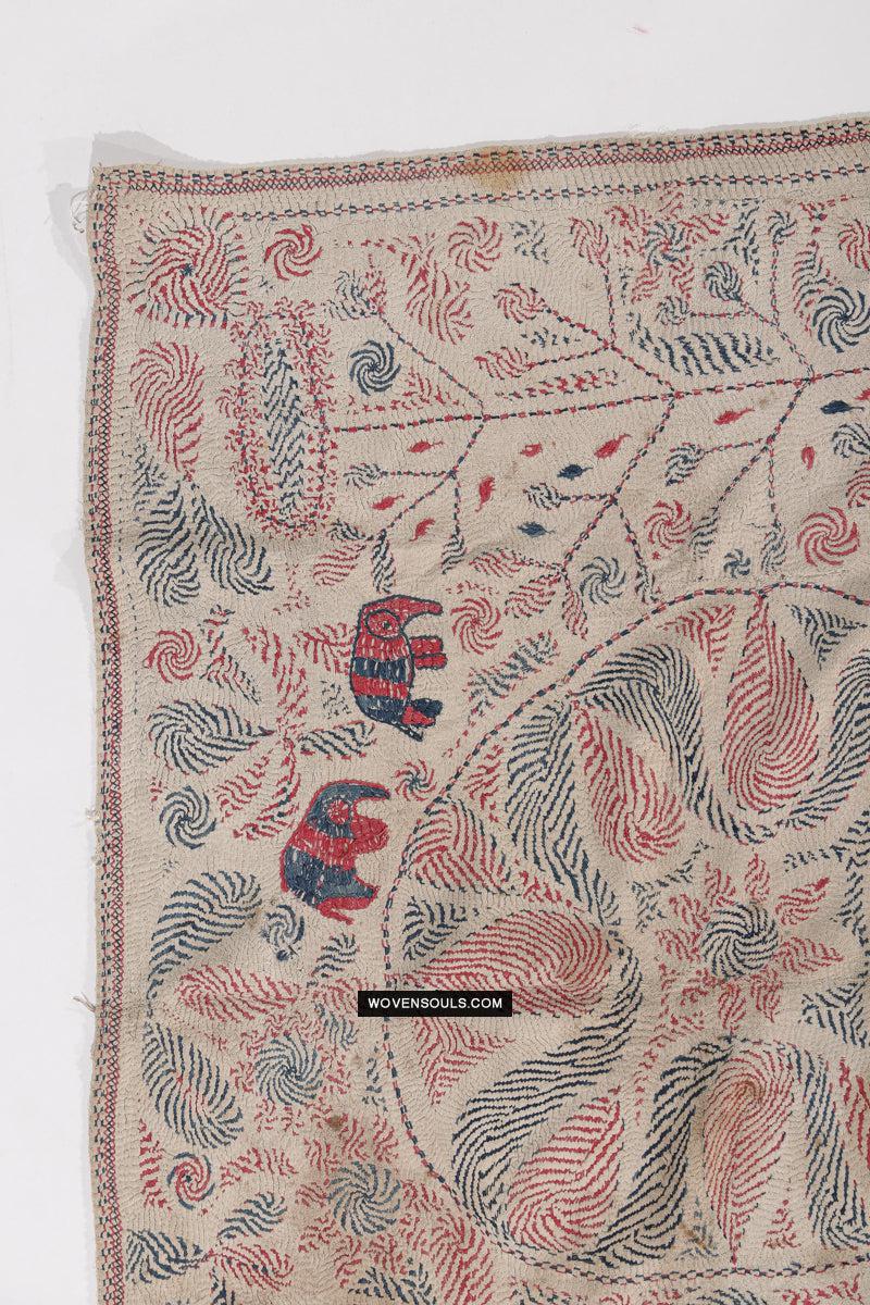 1677 Old Kantha Embroidery Bengal Textile Art-WOVENSOULS Antique Textiles & Art Gallery