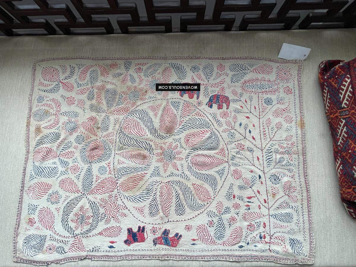 1677 Old Kantha Embroidery Bengal Textile Art-WOVENSOULS Antique Textiles & Art Gallery