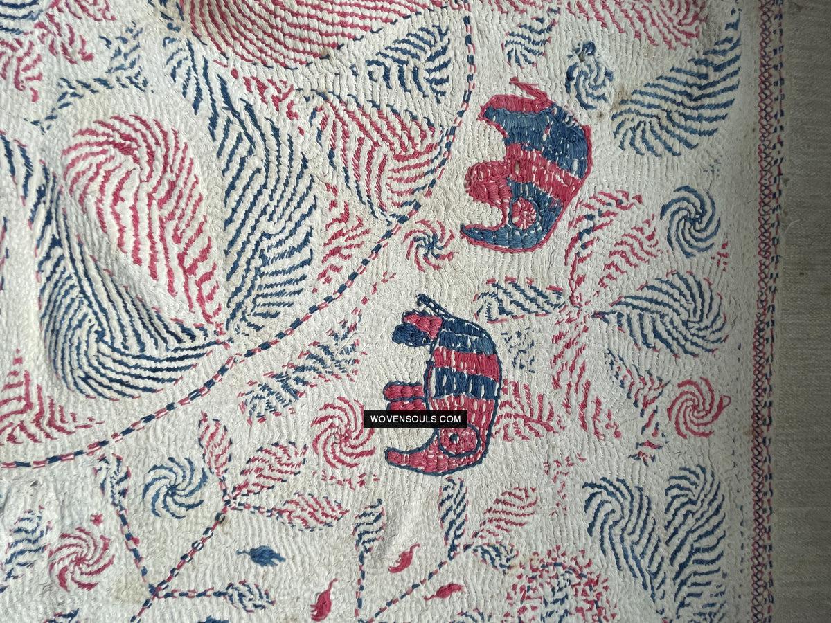1677 Old Kantha Embroidery Bengal Textile Art-WOVENSOULS Antique Textiles & Art Gallery