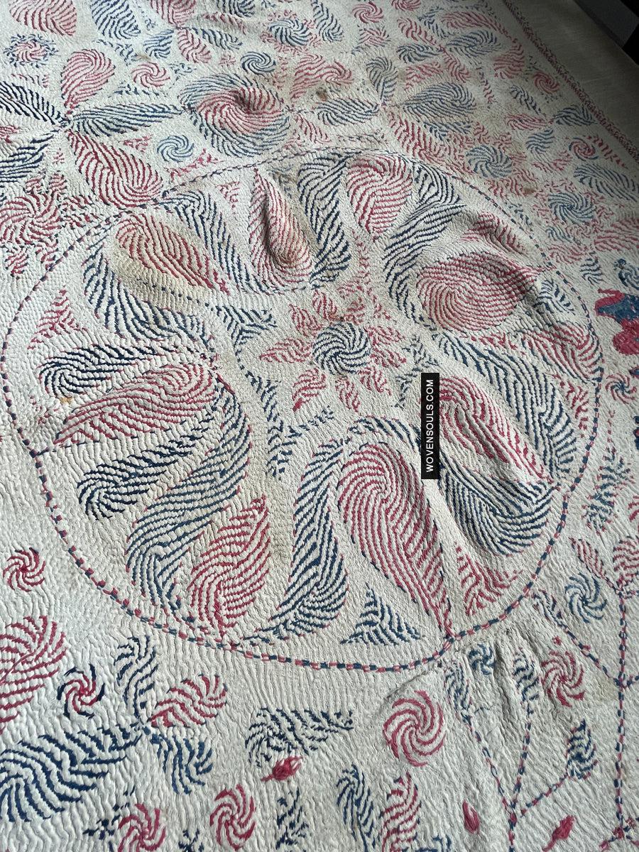 1677 Old Kantha Embroidery Bengal Textile Art-WOVENSOULS Antique Textiles & Art Gallery