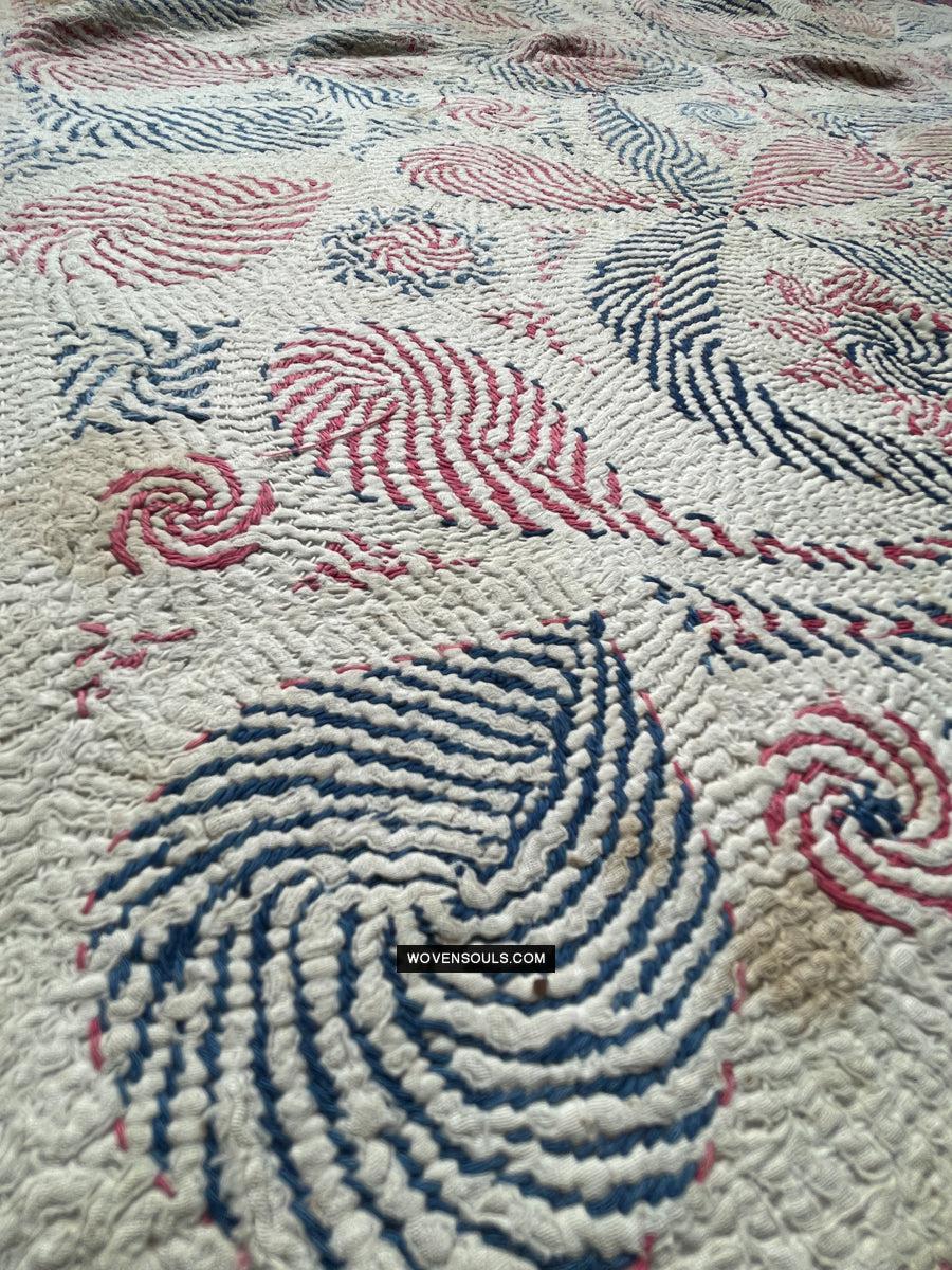 1677 Old Kantha Embroidery Bengal Textile Art-WOVENSOULS Antique Textiles & Art Gallery