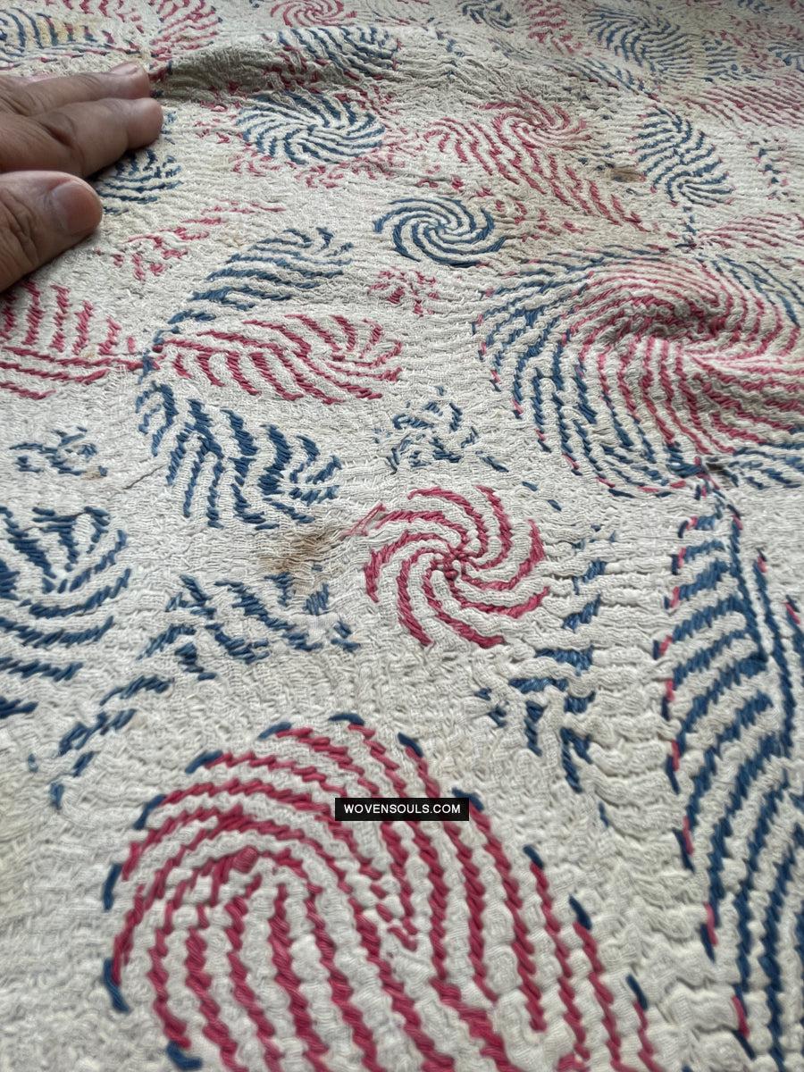 1677 Old Kantha Embroidery Bengal Textile Art-WOVENSOULS Antique Textiles & Art Gallery