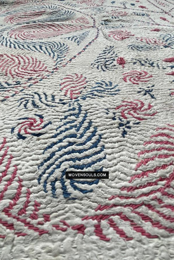 1677 Old Kantha Embroidery Bengal Textile Art-WOVENSOULS Antique Textiles & Art Gallery