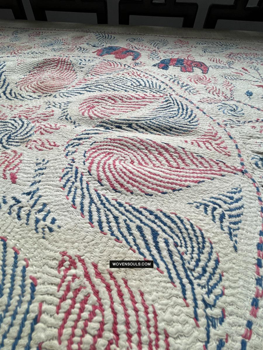 1677 Old Kantha Embroidery Bengal Textile Art-WOVENSOULS Antique Textiles & Art Gallery