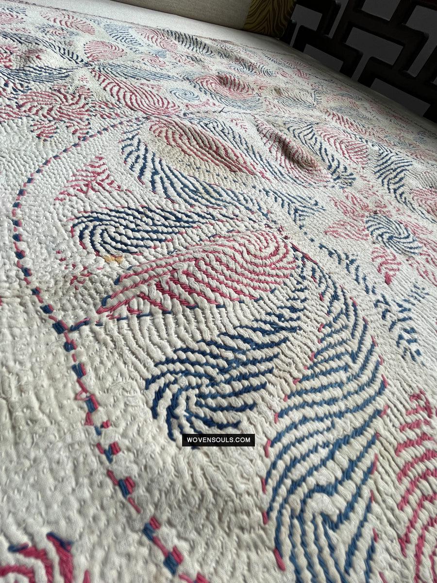 1677 Old Kantha Embroidery Bengal Textile Art-WOVENSOULS Antique Textiles & Art Gallery