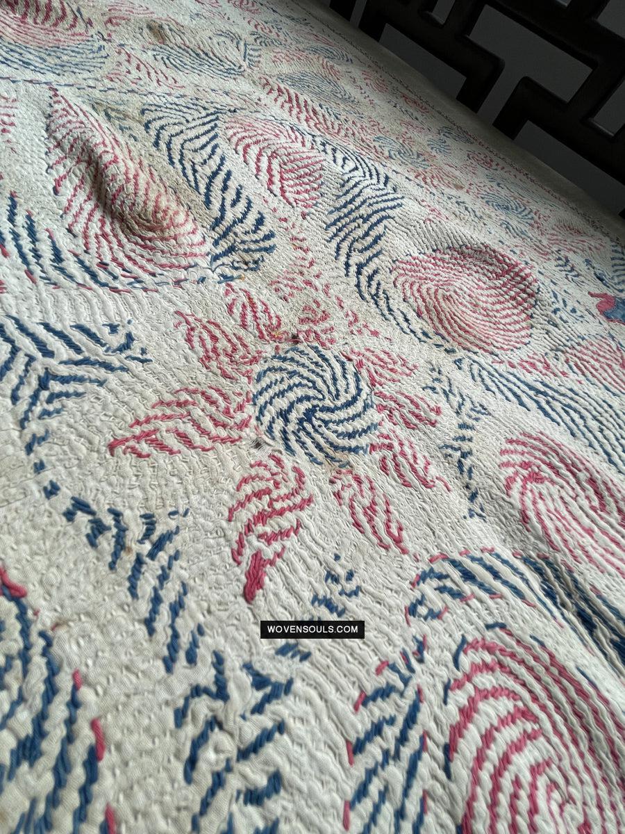 1677 Old Kantha Embroidery Bengal Textile Art-WOVENSOULS Antique Textiles & Art Gallery