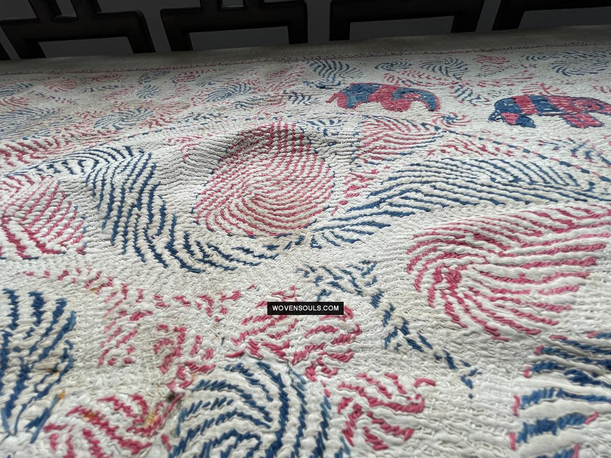 1677 Old Kantha Embroidery Bengal Textile Art-WOVENSOULS Antique Textiles & Art Gallery