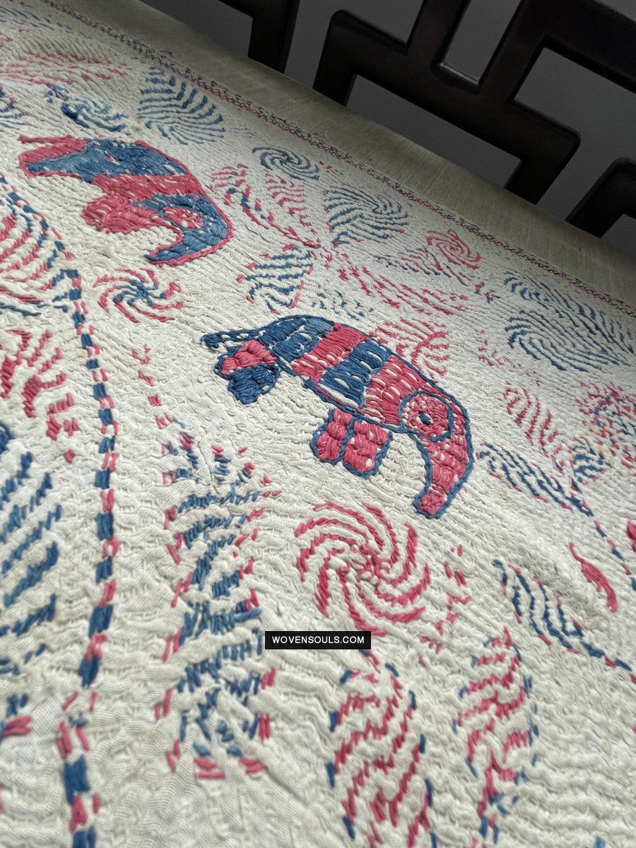 1677 Old Kantha Embroidery Bengal Textile Art-WOVENSOULS Antique Textiles & Art Gallery