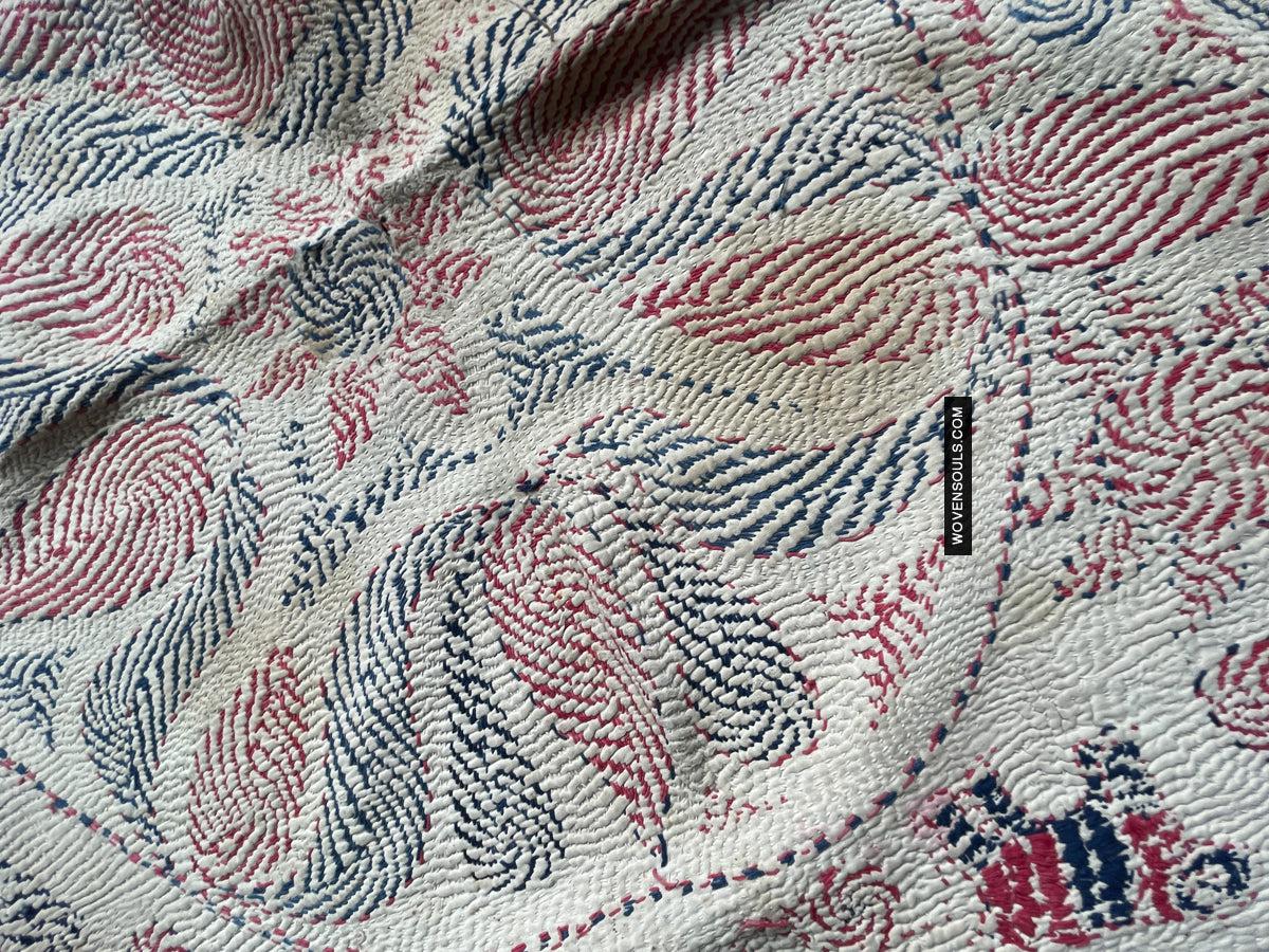 1677 Old Kantha Embroidery Bengal Textile Art-WOVENSOULS Antique Textiles & Art Gallery