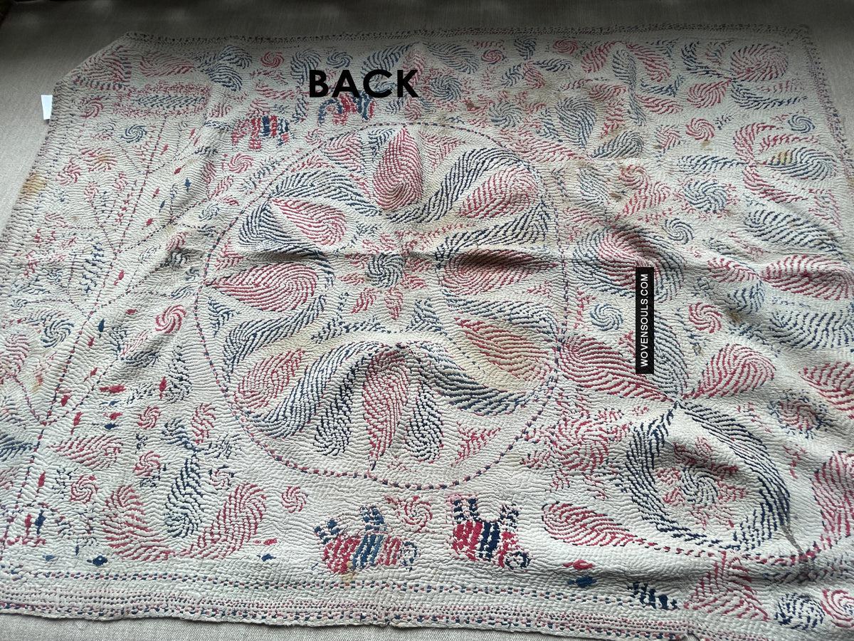 1677 Old Kantha Embroidery Bengal Textile Art-WOVENSOULS Antique Textiles & Art Gallery