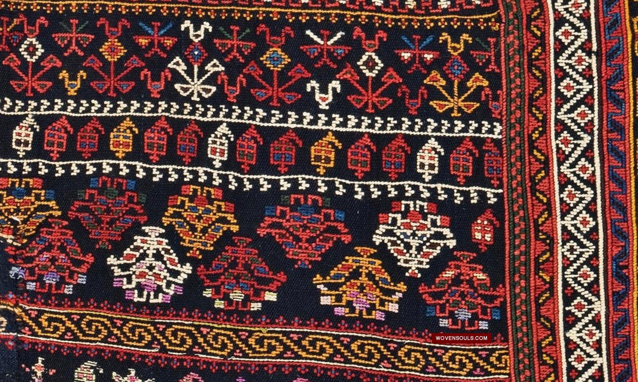 1678 Antique Afshar Soumac Kilim Rug-WOVENSOULS Antique Textiles & Art Gallery
