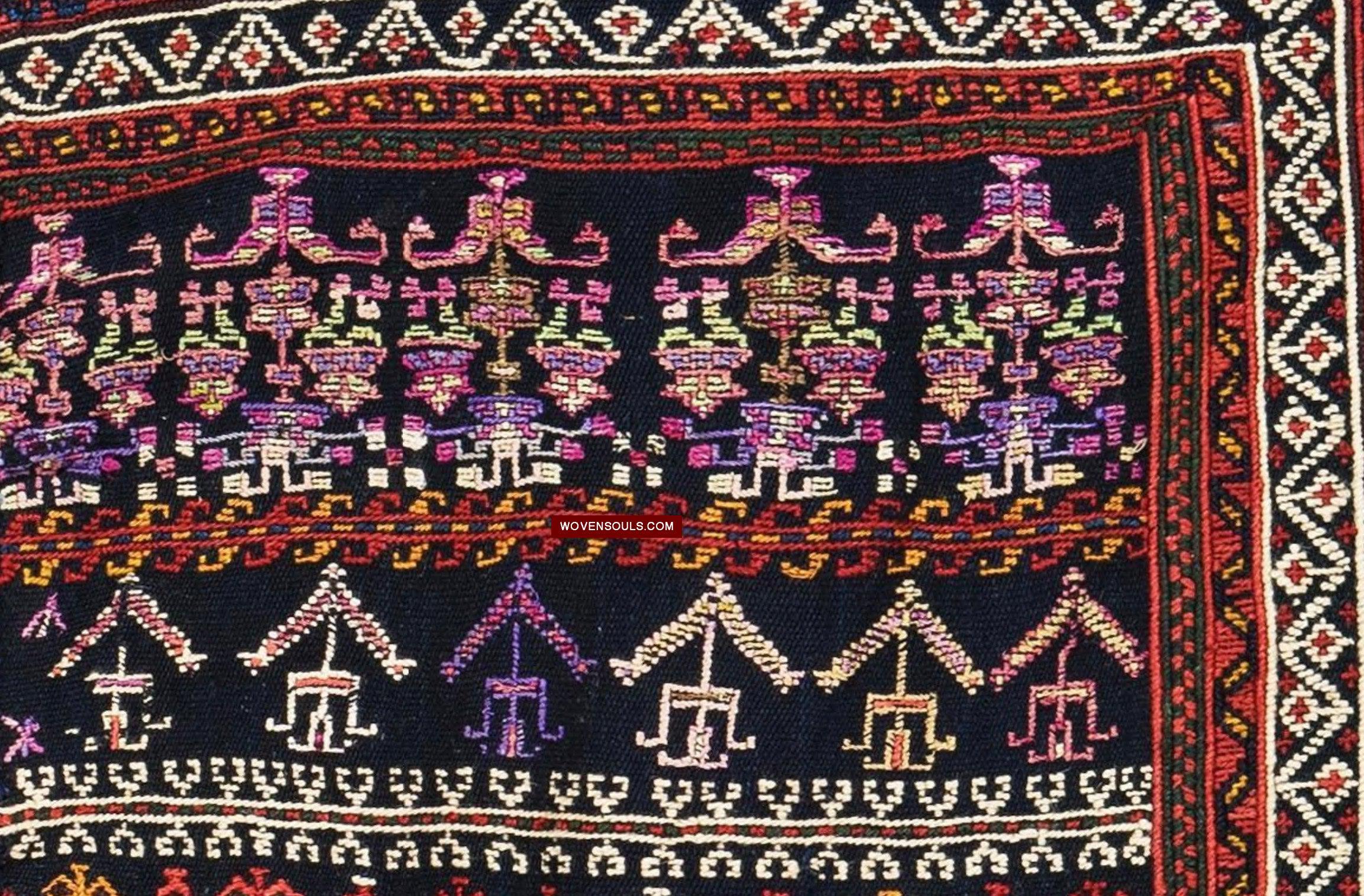 1678 Antique Afshar Soumac Kilim Rug-WOVENSOULS Antique Textiles & Art Gallery