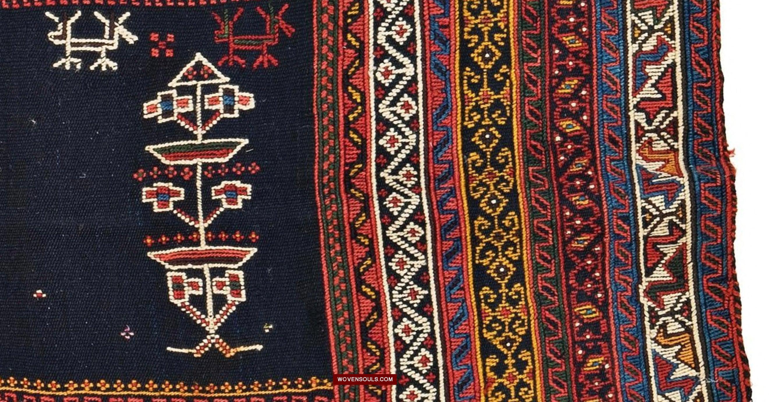 1678 Antique Afshar Soumac Kilim Rug-WOVENSOULS Antique Textiles & Art Gallery