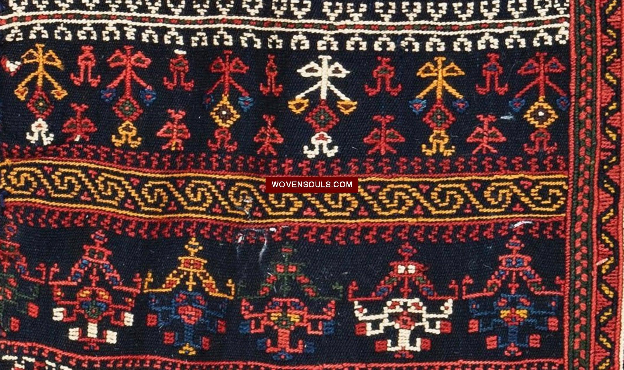 1678 Antique Afshar Soumac Kilim Rug-WOVENSOULS Antique Textiles & Art Gallery