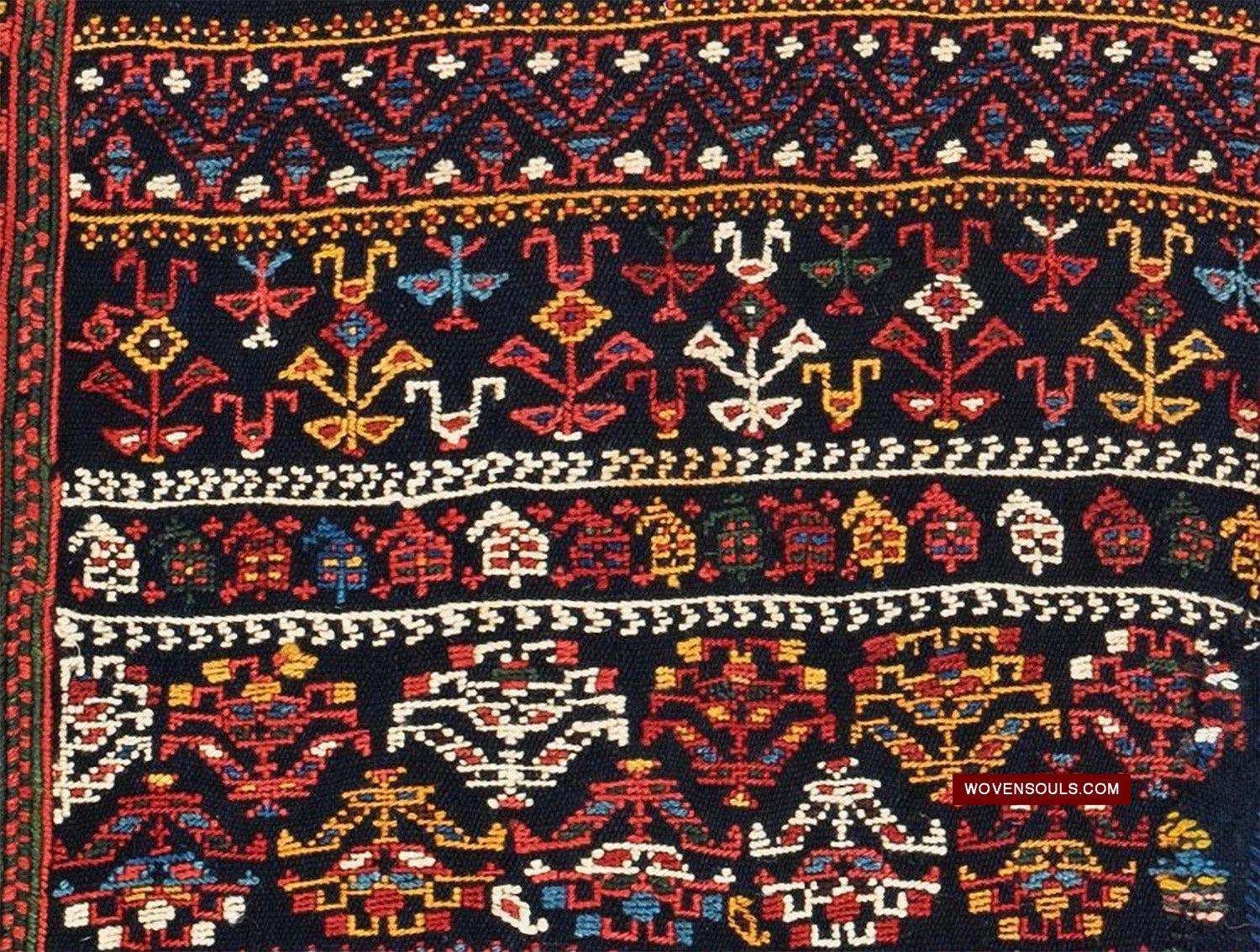 1678 Antique Afshar Soumac Kilim Rug-WOVENSOULS Antique Textiles & Art Gallery