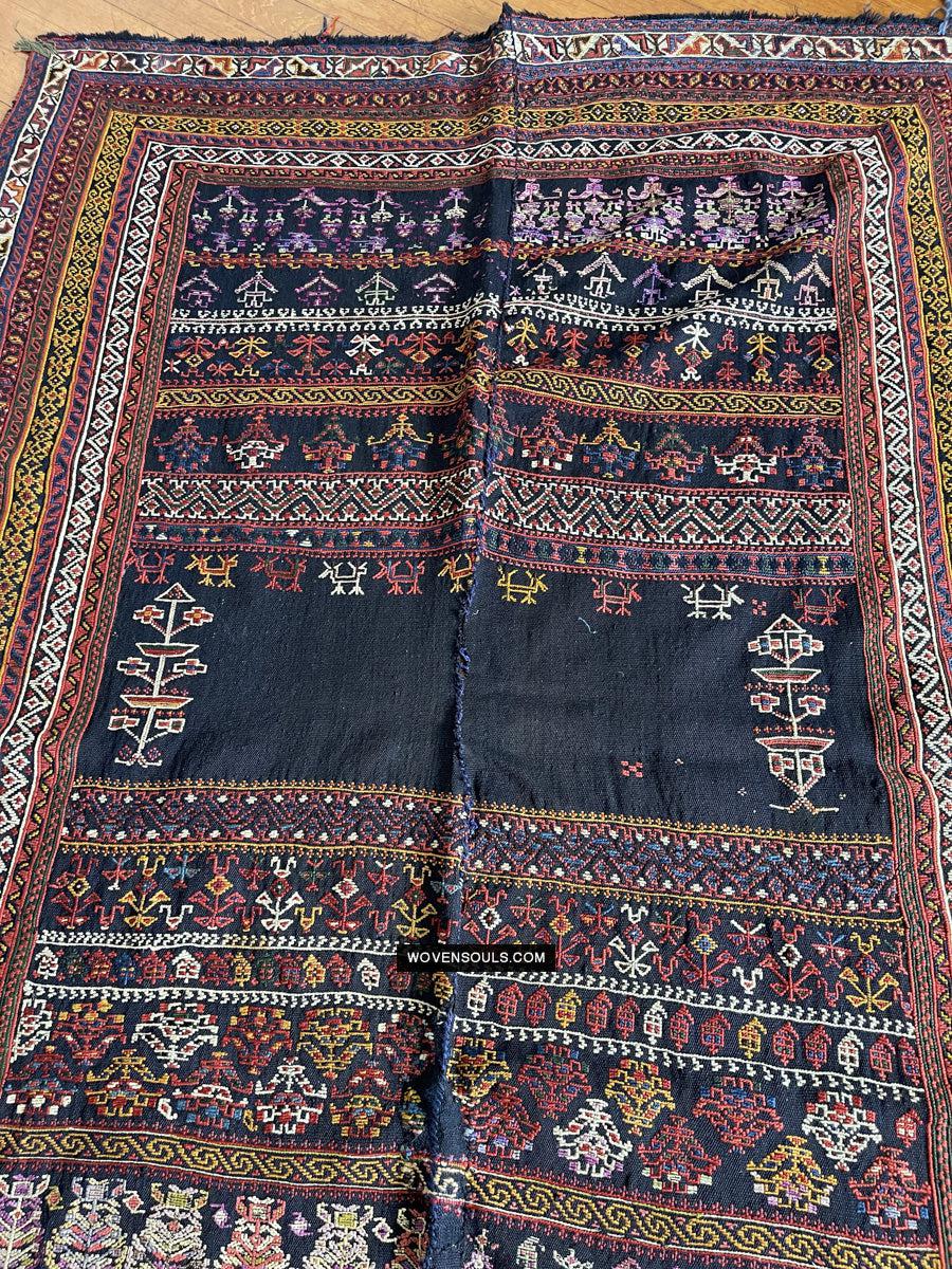 1678 Antique Afshar Soumac Kilim Rug-WOVENSOULS Antique Textiles & Art Gallery