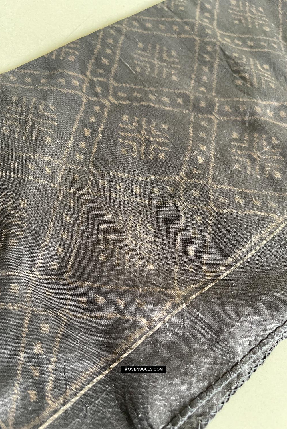 1679 Handgewebter Seiden-Ikat-Schal-Schal-WOVENSOULS Galerie für antike Textilien und Kunst