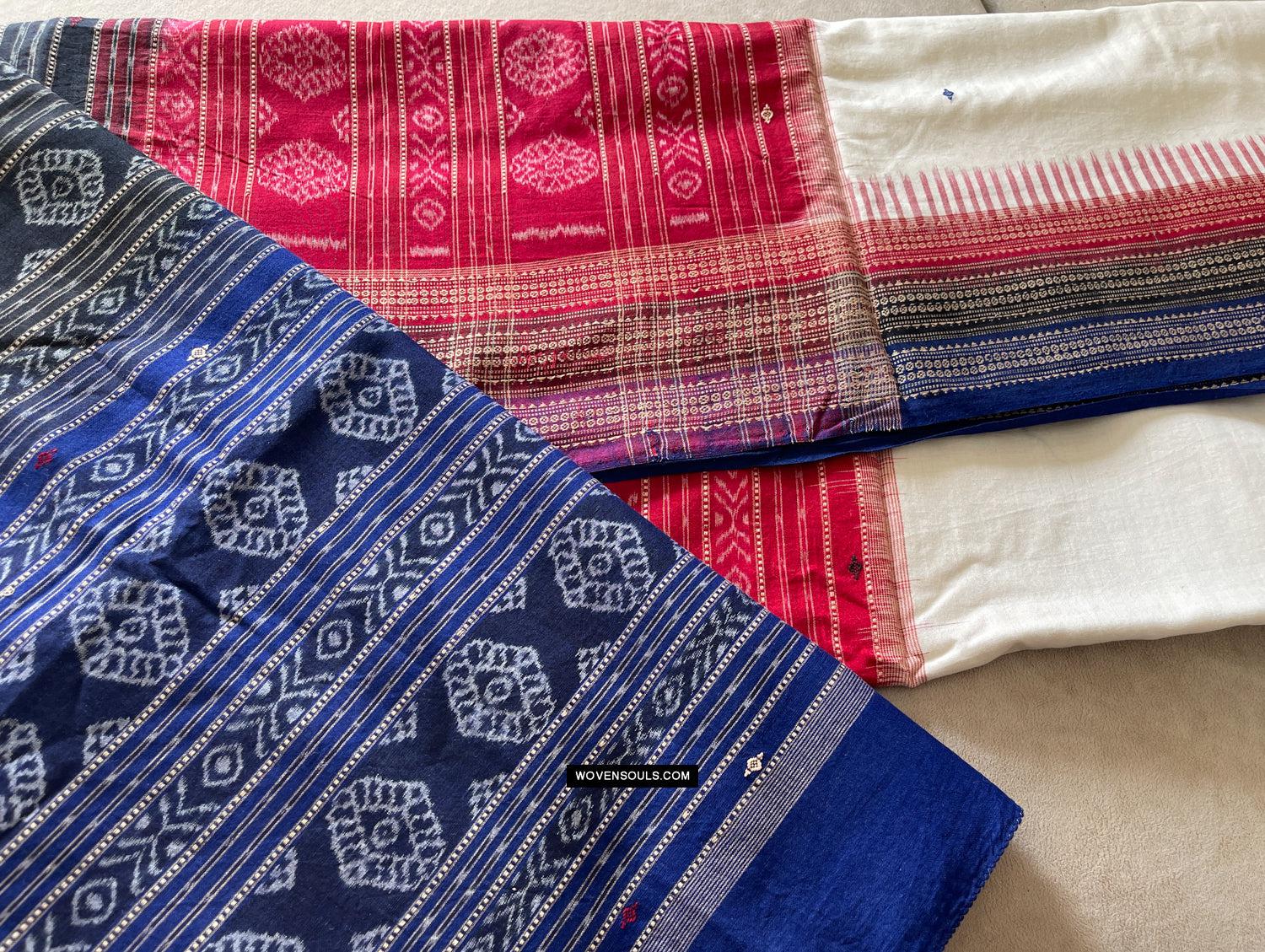 1680 Ikat Cotton Handloom Sari Orissa-WOVENSOULS Antique Textiles & Art Gallery